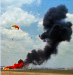 Neil Armstrong parachuting from LLTV crash