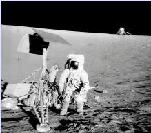 Apollo 12 astronaut and Surveyor lander